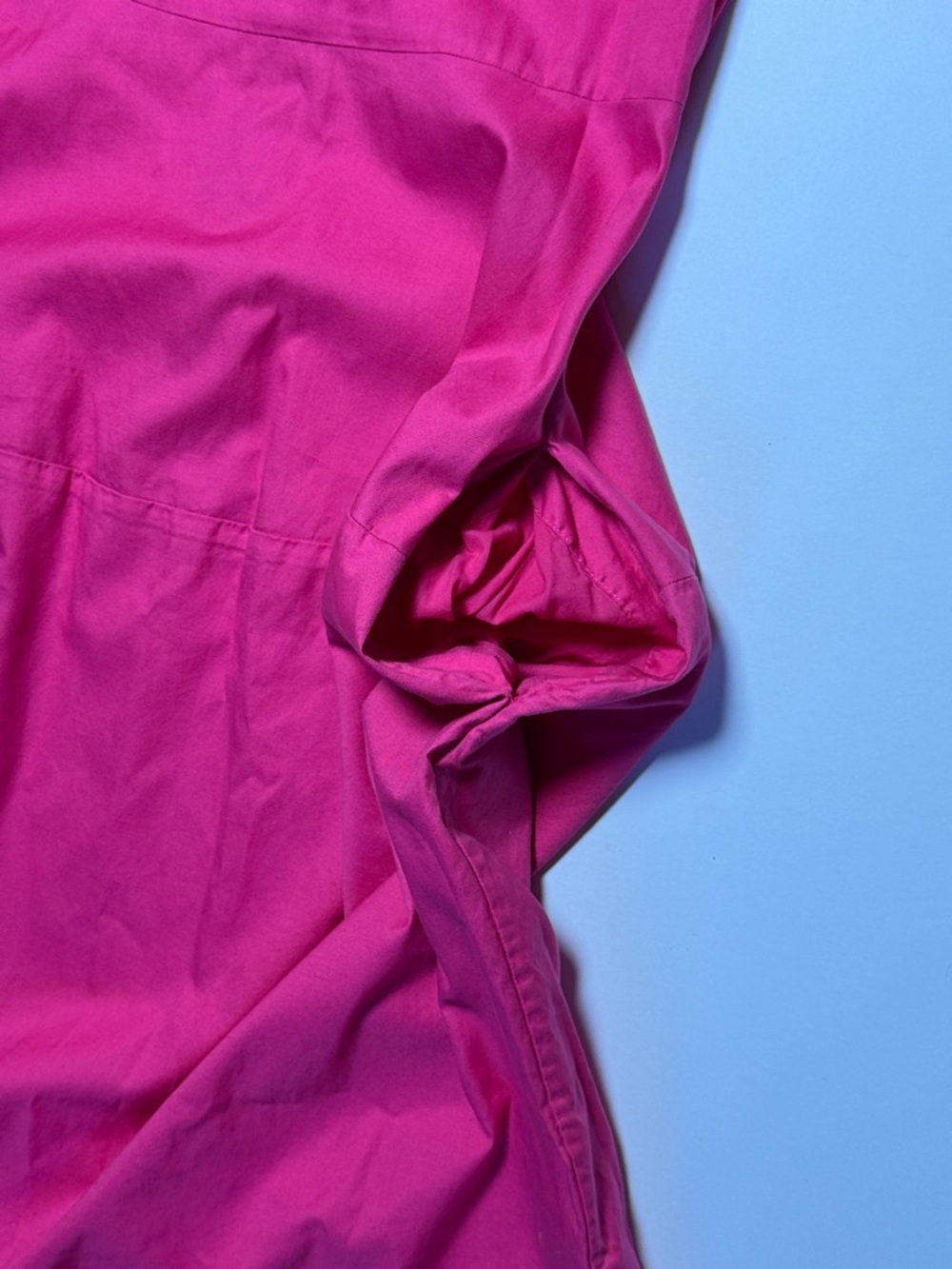COS Day Dress 100% Cotton Bright Pink Fit and Flare‎ Midi Dress Scoop Neck 6 - Picture 9 of 13